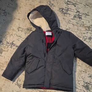 Kids Hooded Jacket - Gray and Red